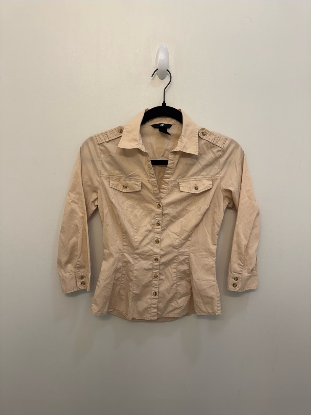 H&M Beige Button Down Shirt